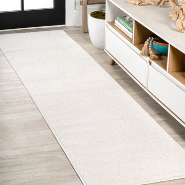 Haze Solid Low-pile Area Rug Cream